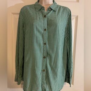The Limited Green and White Checkered Shirt